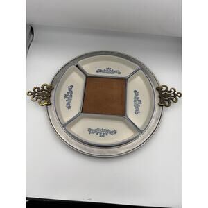 Vintage Pealtzgraff Yorktown Appetizer Platter 4 Trays & Cheese board EUC